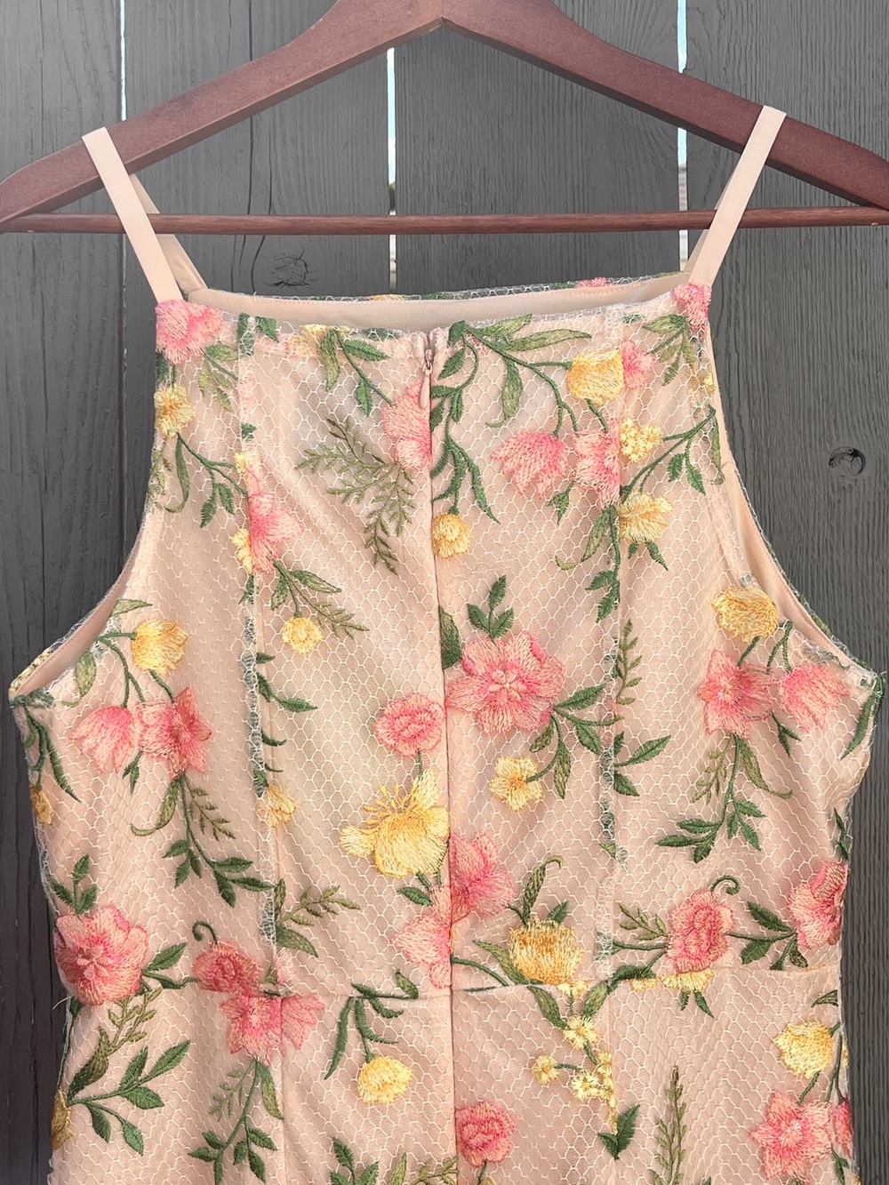 Sam Edelman Embroidered Mesh Mini Dress Cream Pink NWT Size 8 - Picture 8 of 14